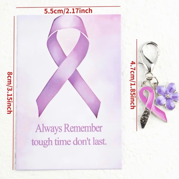 Purple Awareness Ribbon Keychain - Picture 4 of 4